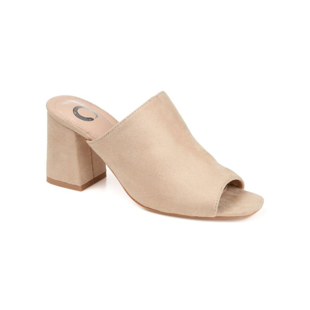 JOURNEE COLLECTION Womens Beige Adelaide Slip On Slide Sandals Shoes 7.5 M